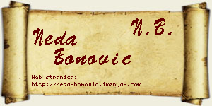 Neda Bonović vizit kartica